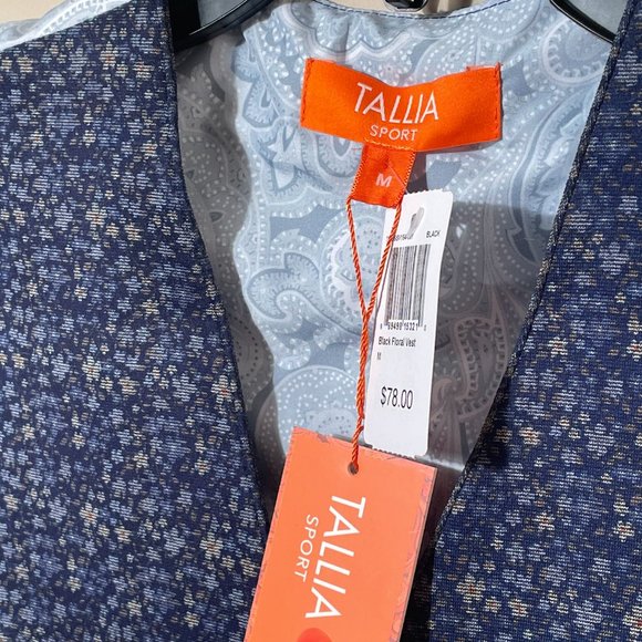 Mens' Vest- Tallia Sport Navy Slim Fit Suit Vest - NWT - Picture 8 of 14